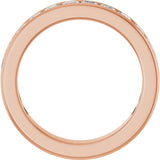 14K Gold Square Natural Diamond Channel-Set Anniversary Band – 2.25x2.25 mm Stones - Rose Gold - view 2