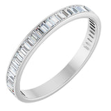 14K Gold Straight Baguette Natural Diamond Channel-Set Anniversary Band – 3x1.5 mm Stones (1 3/8–1 1/2 CTW) - White Gold