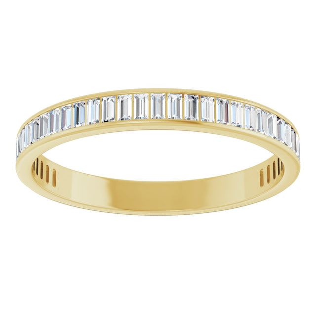 14K Gold Straight Baguette Lab-Grown Diamond Channel-Set Anniversary Band – 3x1.5 mm Stones (1 3/8–1 1/2 CTW) - Yellow Gold - view 3