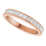 14K Gold Square Lab-Grown Diamond Channel-Set Anniversary Band – 2x2 mm Stones - Rose Gold - view 5