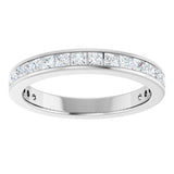 14K Gold Square Lab-Grown Diamond Channel-Set Anniversary Band – 2x2 mm Stones - White Gold - view 3