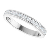 14K Gold Square Natural Diamond Channel-Set Anniversary Band – 1.5x1.5 mm Stones - White Gold - view 5
