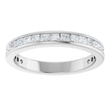 14K Gold Square Lab-Grown Diamond Channel-Set Anniversary Band – 1.5x1.5 mm Stones - White Gold - view 3