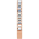 14K Gold Straight Baguette Lab-Grown Diamond Channel-Set Anniversary Band – 3x2 mm Stones - Rose Gold - view 4