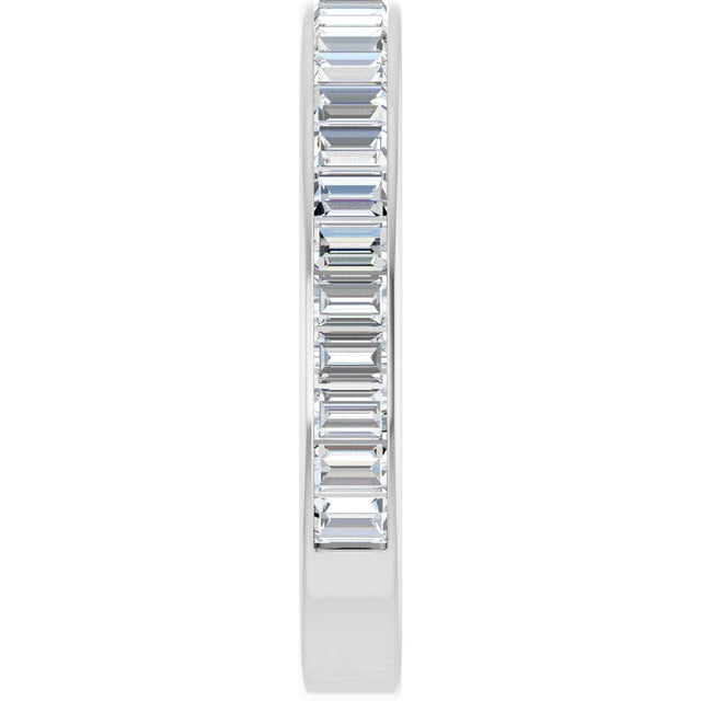 14K Gold Straight Baguette Natural Diamond Channel-Set Anniversary Band – 3x2 mm Stones - White Gold - view 4
