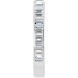 14K Gold Straight Baguette Lab-Grown Diamond Channel-Set Anniversary Band – 3x2 mm Stones - White Gold - view 4
