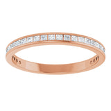14K Gold Square Lab-Grown Diamond Channel-Set Anniversary Band – 1.5x1.5 mm Stones - Rose Gold - view 3