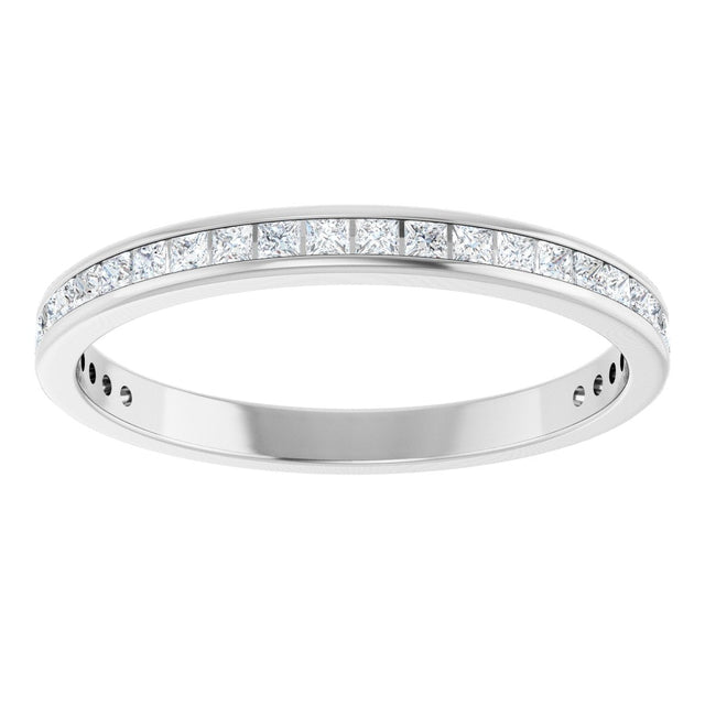 14K Gold Square Lab-Grown Diamond Channel-Set Anniversary Band – 1.5x1.5 mm Stones - White Gold - view 3