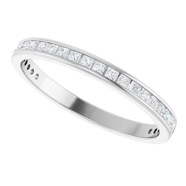 14K Gold Square Lab-Grown Diamond Channel-Set Anniversary Band – 1.5x1.5 mm Stones - White Gold - view 5