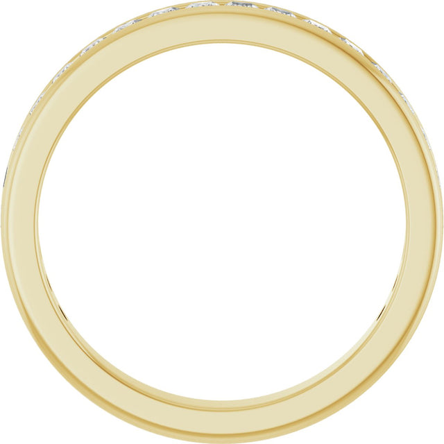 14K Gold Square Lab-Grown Diamond Channel-Set Anniversary Band – 1.5x1.5 mm Stones - Yellow Gold - view 2