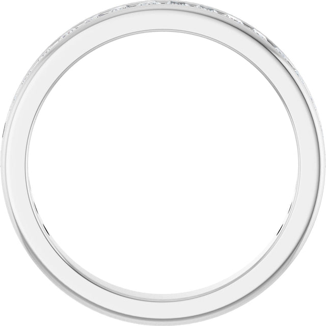 14K Gold Square Lab-Grown Diamond Channel-Set Anniversary Band – 1.5x1.5 mm Stones - White Gold - view 2
