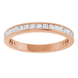 14K Gold Square Natural Diamond Channel-Set Anniversary Band – 1.75x1.75 mm Stones - Rose Gold - view 3
