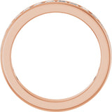 14K Gold Square Lab-Grown Diamond Channel-Set Anniversary Band – 2x2 mm Stones - Rose Gold - view 2