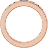14K Gold Square Natural Diamond Channel-Set Anniversary Band – 2.25x2.25 mm Stones - Rose Gold - view 2