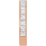 14K Gold Square Lab-Grown Diamond Channel-Set Anniversary Band – 2.25x2.25 mm Stones - Rose Gold - view 4