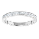 14K Gold Square Natural Diamond Channel-Set Anniversary Band – 2.5x2.5 mm Stones - White Gold - view 3