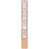 14K Gold Square Lab-Grown Diamond Channel-Set Anniversary Band – 2x2 mm Stones - Rose Gold - view 4
