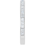 14K Gold Square Natural Diamond Channel-Set Anniversary Band – 2.25x2.25 mm Stones - White Gold - view 4