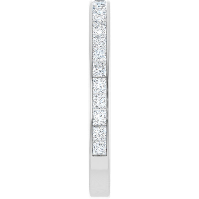 14K Gold Square Lab-Grown Diamond Channel-Set Anniversary Band – 2.25x2.25 mm Stones - White Gold - view 4