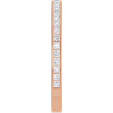 14K Gold Square Natural Diamond Channel-Set Anniversary Band – 2x2 mm Stones - Rose Gold - view 4