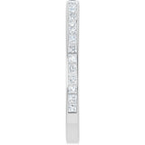 14K Gold Square Lab-Grown Diamond Channel-Set Anniversary Band – 2x2 mm Stones - White Gold - view 4