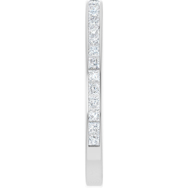 14K Gold Square Lab-Grown Diamond Channel-Set Anniversary Band – 2x2 mm Stones - White Gold - view 4