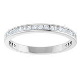 14K Gold Square Lab-Grown Diamond Channel-Set Anniversary Band – 1.5x1.5 mm Stones - White Gold - view 3