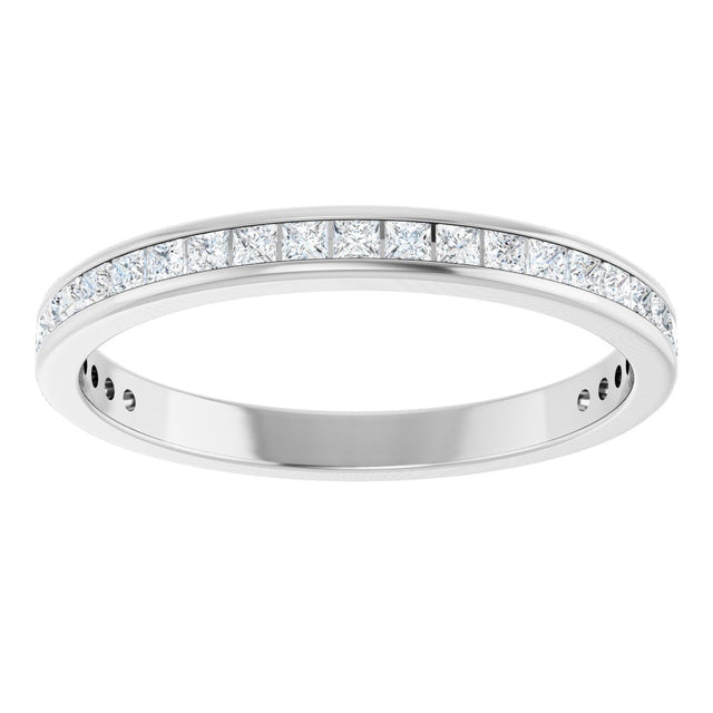 14K Gold Square Natural Diamond Channel-Set Anniversary Band – 1.5x1.5 mm Stones - White Gold - view 3
