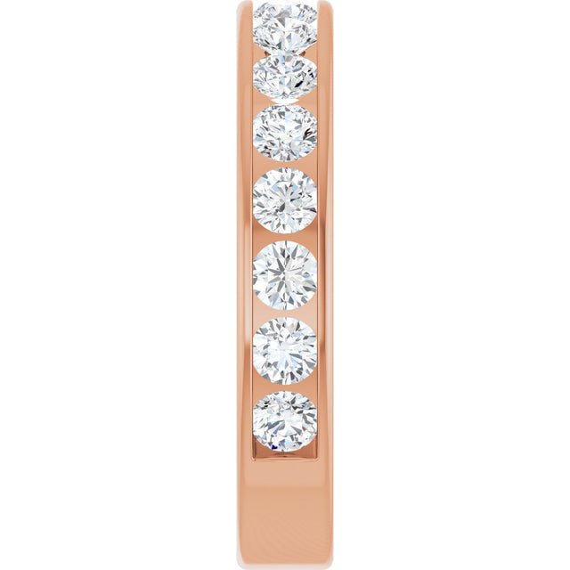 14K Gold Round Lab-Grown Diamond Channel-Set Anniversary Band – 2.5 mm Stones - Rose Gold - view 4