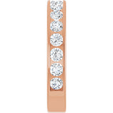 14K Gold Round Natural Diamond Channel-Set Anniversary Band – 2.5 mm Stones - Rose Gold - view 4