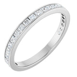 14K Gold Square Lab-Grown Diamond Channel-Set Anniversary Band – 2.25x2.25 mm Stones - White Gold