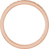 14K Gold Square Natural Diamond Channel-Set Anniversary Band – 2.25x2.25 mm Stones - Rose Gold - view 2