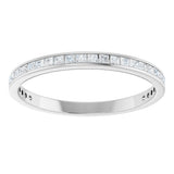 14K Gold Square Lab-Grown Diamond Channel-Set Anniversary Band – 1.75x1.75 mm Stones - White Gold - view 3