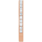 14K Gold Square Natural Diamond Channel-Set Anniversary Band – 2.25x2.25 mm Stones - Rose Gold - view 4