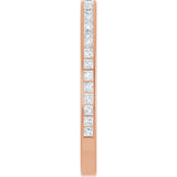 14K Gold Square Lab-Grown Diamond Channel-Set Anniversary Band – 1.75x1.75 mm Stones - Rose Gold - view 4