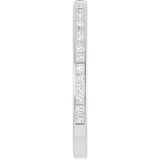 14K Gold Square Lab-Grown Diamond Channel-Set Anniversary Band – 1.75x1.75 mm Stones - White Gold - view 4