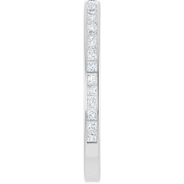 14K Gold Square Lab-Grown Diamond Channel-Set Anniversary Band – 1.75x1.75 mm Stones - White Gold - view 4