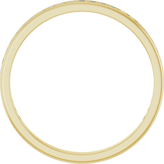 14K Gold Square Lab-Grown Diamond Channel-Set Anniversary Band – 1.5x1.5 mm Stones (3/4 CTW) - Yellow Gold - view 2