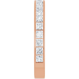 14K Gold Square Natural Diamond Channel-Set Anniversary Band – 2.5x2.5 mm Stones - Rose Gold - view 4