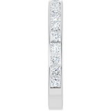 14K Gold Square Natural Diamond Channel-Set Anniversary Band – 2.5x2.5 mm Stones - White Gold - view 4