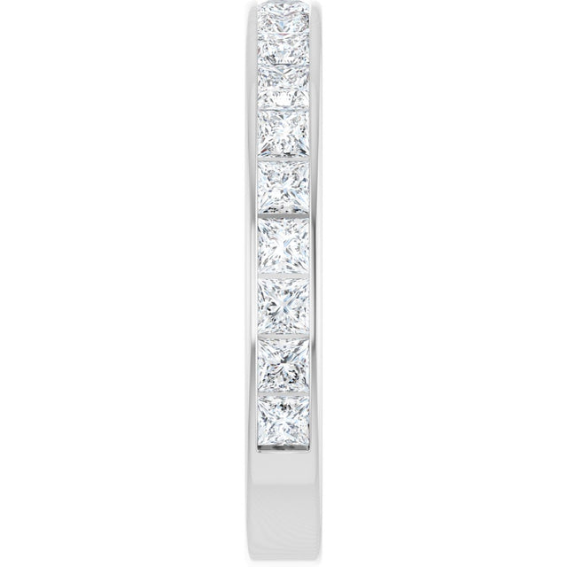 14K Gold Square Natural Diamond Channel-Set Anniversary Band – 2.5x2.5 mm Stones - White Gold - view 4