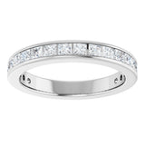 14K Gold Square Lab-Grown Diamond Channel-Set Anniversary Band – 2x2 mm Stones - White Gold - view 3