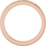 14K Gold Square Natural Diamond Channel-Set Anniversary Band – 2x2 mm Stones - Rose Gold - view 2
