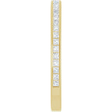 14K Gold Square Lab-Grown Diamond Channel-Set Anniversary Band – 1.5x1.5 mm Stones (3/4 CTW) - Yellow Gold - view 4