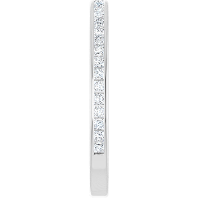 14K Gold Square Lab-Grown Diamond Channel-Set Anniversary Band – 1.5x1.5 mm Stones (3/4 CTW) - White Gold - view 4