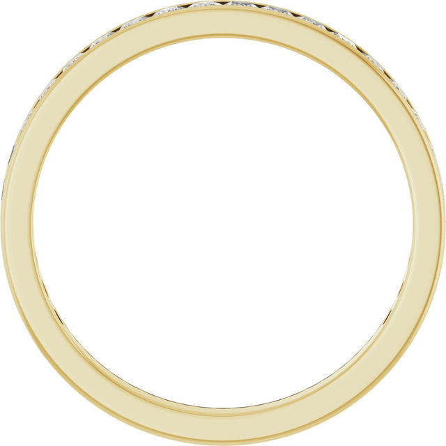 14K Gold Square Lab-Grown Diamond Channel-Set Anniversary Band – 2.5x2.5 mm Stones (2 1/3–2 3/8 CTW) - Yellow Gold - view 2