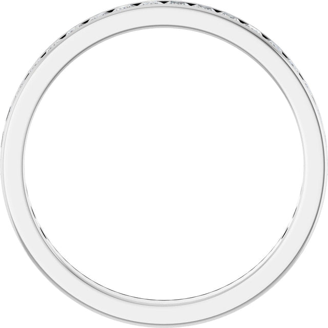 14K Gold Square Natural Diamond Channel-Set Anniversary Band – 2.5x2.5 mm Stones (2 1/3–2 3/8 CTW) - White Gold - view 2