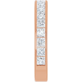 14K Gold Square Lab-Grown Diamond Channel-Set Anniversary Band – 2.25x2.25 mm Stones - Rose Gold - view 4