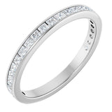 14K Gold Square Lab-Grown Diamond Channel-Set Anniversary Band – 2.25x2.25 mm Stones - White Gold
