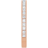 14K Gold Square Lab-Grown Diamond Channel-Set Anniversary Band – 2.25x2.25 mm Stones - Rose Gold - view 4